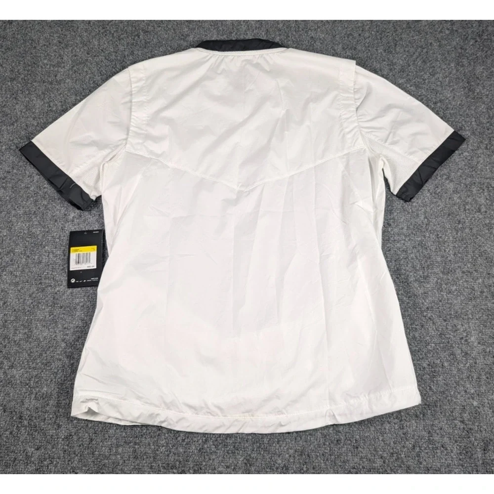 Nike Softball Short Sleeve Lighweight Windshirt Womens Small White‎ NWT